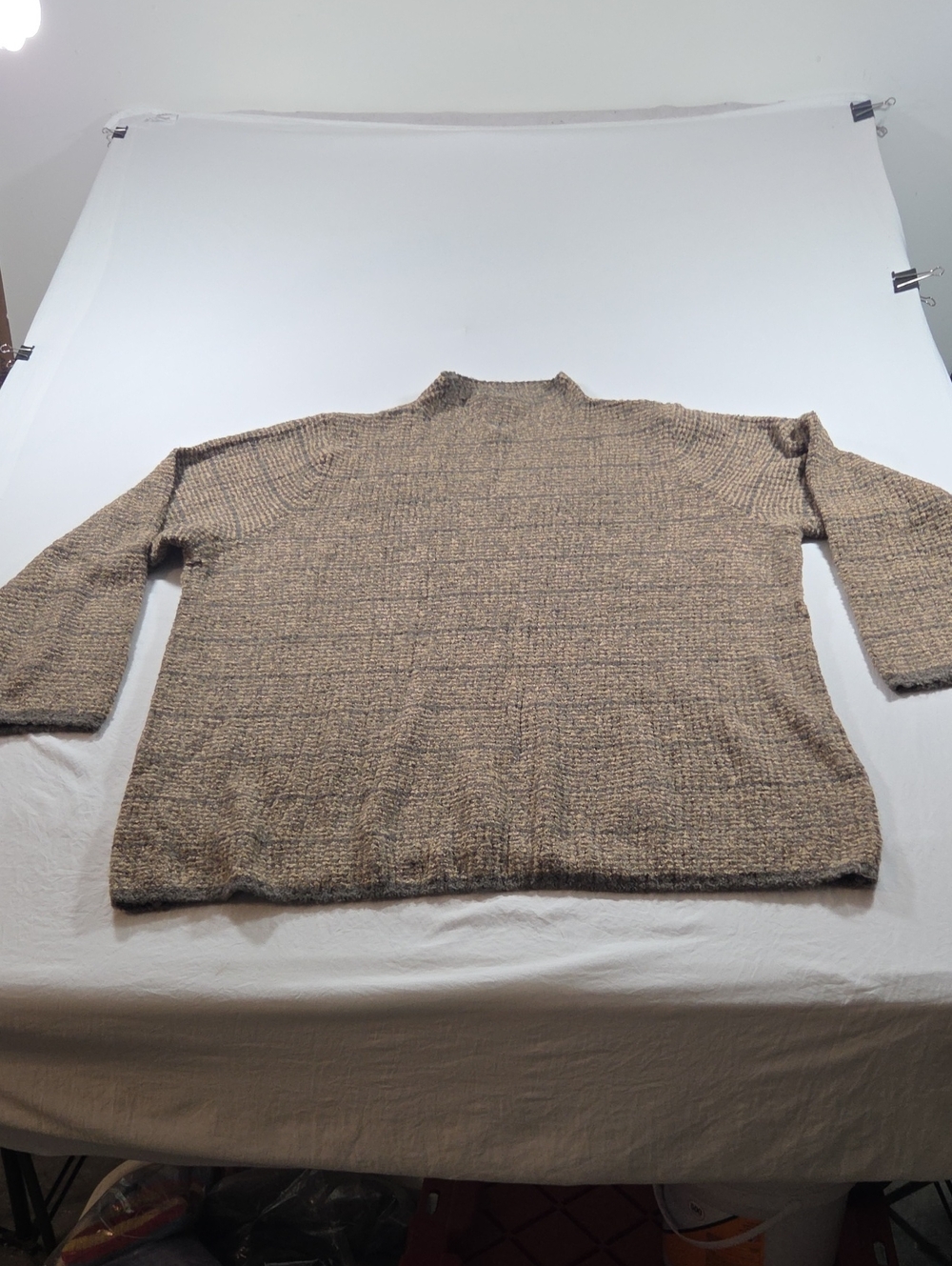 LOGO Turtleneck Knit Sweater in Heather Brown WOMAN'S 3X High Neck